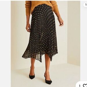 Ann Taylor Geo Pleated Midi Skirt